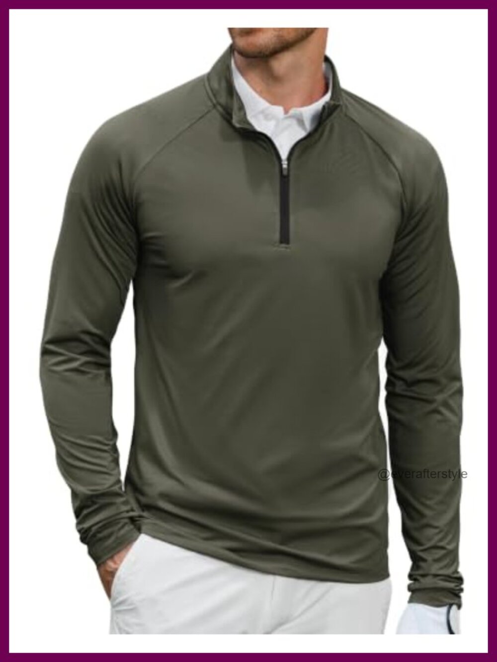Men's Quarter Zip Pullover Microfleece Lined Athletic Shirt